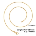 Golden 1.2mm stainless steel snake chain necklace with 60cm length and lobster clasp - Gold (50cm)