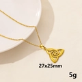 Collana con ciondolo nodo celtico a triangolo in acciaio inox dorato 27x25mm - Stile Totem Triskele Oro