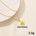 Golden heart wing arrow pendant necklace with 22x16mm charm and delicate chain - Gold Cupid Angel (S900-G+N22-G)