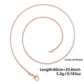 1.2mm rose gold stainless steel snake chain necklace with lobster clasp 60cm length - Rose Gold (60cm)