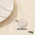 Collana in acciaio inossidabile lucido argento con ciondolo a nodo celtico - Stile Nodo Celtico Intrecciato Grande Argento