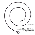 60cm black 1.2mm stainless steel snake chain necklace with lobster clasp - Black