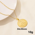 Collana vintage dorata in acciaio inossidabile con ciondolo tondo a nodo celtico Triquetra - Stile Nodo Celtico Intrecciato Grande Oro