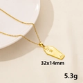 Collana gotica dorata in acciaio inossidabile con ciondolo a bara e ragnatela chic - Bara Ragnatela Oro (S1348-G+N22-G)