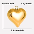 Detail van gepolijste 18k gouden hartvormige hanger met afmetingen 2,4cm x 2,3cm en gewicht - 2.4cm Spiegelhart Stijl (S1960-G) / Goud