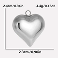 Gepolijste roestvrijstalen hartvormige hanger met afmetingen voor hoogte en breedte - 2.4cm Spiegelhart Stijl (S1960-S)
