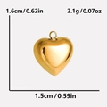 Gedetailleerde maattabel voor 18k gouden hart hanger met afmetingen van 1,6cm en gewicht - 1.6cm Spiegelhart Stijl (S1962-G)