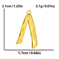 Vista dettagliata delle misure di un ciondolo a V in acciaio inossidabile dorato lucido - Stile Oro (S1764-G)