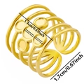 Dettaglio dell'anello multistrato in acciaio inossidabile dorato con misure dimensionali - Oro (J663-G)