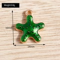 Grüner Seestern Emaille-Anhänger mit Vergoldung und 16x14mm Größenangaben - Grün Seestern Emaille Stil (YD506lvse) / 10er Pack / Grün
