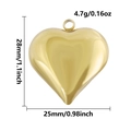 Gepolijste 18k gouden hartvormige hanger voor sieraden met duidelijke afmetingen - 2.8cm Spiegelhart Stijl (S2554-G)