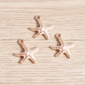 Drei Seestern-Anhänger aus goldener Legierung mit weißem Emaille für DIY-Schmuck - Weiß Seestern Emaille Stil (YD418baise) / 10er Pack / Weiß