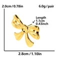 Detaillierte Größenangaben für goldene Schleifen-Ohrstecker aus 304 Edelstahl - Schleife Ohrstecker (D242-G) / Gold