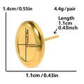 Tabella taglie dettagliata per orecchini ovali dorati con altezza 1,4cm e larghezza 1,1cm - Oro