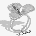 Detailansicht des Blumenrings aus Edelstahl 304 mit Größenangaben und verstellbarer Schiene - Silber (J795-S)