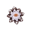Braune Polka-Dot-Haarspange in Blumenform mit Mini-Football-Dekoration für Kinder - Stil 1 (MC5801)
