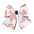 Lazo para el pelo para niña de tela blanca con estampados de hojas marrones - Chocolate