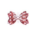 Barrette de Noël en paillettes rouges avec motif étoiles blanches et flocon de neige - Style Flocon de Neige de Noël (MC5952)