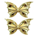 Détail de pinces à cheveux ailes de chauve-souris dorées à paillettes pour fillettes - Paire / Doré