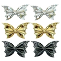 Set of 6 Halloween bat wing hair clips for girls with glitter sequins in gold silver and black - Tools Set Combo / Multicolor