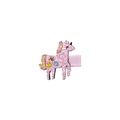 Barrette licorne rose à paillettes avec étoiles colorées et pince crocodile en ruban doux - Licorne