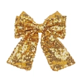 Glinsterende gouden haarstrik met pailletten en lange linten voor kleine meisjes - Goudgeel (MC5891)