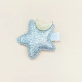 Kinder Haarspange mit Glitzerstern Goldmond und Silber-Finish für Mädchen - Silberner Stern mit goldenem Mond (MC6583)
