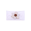 Bandeau élastique blanc pour bébé orné d'une fleur marguerite douce à 6 pétales et bouton - Style Fleur Blanche à 6 Pétales (MB5288)