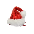 Pinza para pelo navideña con lentejuelas rojas y mini gorro de Papá Noel de felpa - Estilo de Gorro de Navidad de Lentejuelas Rojas