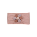 Bandeau élastique pour bébé rose poudré avec décoration florale à 6 pétales bicolore - Style Fleur Marron Clair à 6 Pétales (MS5290)