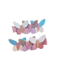 Set di due fermagli per capelli a farfalla in pelle PU blu e rosa con paillettes - Fermagli Farfalla Sinistra E Destra (MS6599)