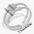 Detail view of 304 stainless steel double-layer sun ring showing dimensions and specs - Silver Style(J878-S)