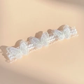 Diadema de encaje blanco para bebé con mariposas bordadas tridimensionales de malla - Mariposa Blanco Roto (MB6603)