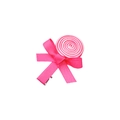 Rosa Lolli-Haarclip aus Ripsband mit Schleife für Kinder auf einer Metallklammer - Rosé Pink Lutscher Haarklammer (MC6740)