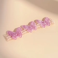 Elastic light pink lace headband with three delicate embroidered butterflies for babies - Pink Butterfly (MB6604)