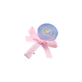 Rosa Ripsband Haarschleife mit buntem Lollipop-Akzent für Mädchen und Kinder - Pink Makronen Lutscher Haarklammer (MC6743)
