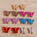 Colorful butterfly pendants with glitter finish for DIY jewelry and necklaces - 10 Pieces Pack / Multicolor