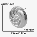 Détails des boucles d'oreilles spirales argentées avec taille 2,6cm et poids 8,8g - Argenté