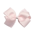 Haarspange mit rosa Ripsband-Schleife und zarter weißer Spitzenborte für Mädchen - Rosa mit weißem Rand (MC001-Rosa & Weiß)