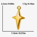 Vista dettagliata del ciondolo a stella dorata con misure di 2,3 cm di altezza e 1,3 cm - Oro (S1864-G)