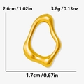 Detailed view of irregular 304 stainless steel gold pendant showing size dimensions - Gold (S1878-G)