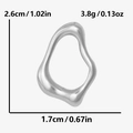 Detail view of irregular 304 stainless steel pendant with dimensions and weight specs - Silver (S1878-S)