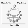 Specifiche dimensionali per ciondolo a sole cavo irregolare in acciaio inossidabile 304 - Stile Argento (S1885-S)