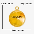 Detaillierte Größentabelle für 1,6cm Gold-Edelstahl-Anhänger mit 1,2cm Innendurchmesser - Runder Tablettstil (S1897-G)