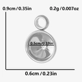Silver 304 stainless steel mini DIY pendant base with size dimensions 0.6cm width - Round Bowl Style (S1891-S) / Silver