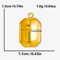 Rectangle 304 stainless steel golden mini pendant with mirror finish and dimensions - Rectangular Pendant Style (S1907-G) / Gold