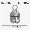 Kleiner rechteckiger 304 Edelstahl-Anhänger in Silber mit den Maßen 1,0x0,5cm - Rechteckiger Rahmenstil (S1892-S)