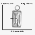 Silberner 304 Edelstahl Rechteck-Anhänger mit Maßen von 1,2 cm x 0,5 cm für DIY-Schmuck - Texturierter Rechteckstil (S1899-S)
