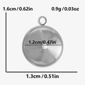 Runder Edelstahl-Anhänger in Silber mit 1,6cm Höhe und 1,2cm Innendurchmesser für DIY-Schmuck - Runder Tablettstil (S1897-S)