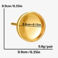 Detail der 304 Edelstahl Ohrstecker-Basis in Gold mit 0,9 cm Außendurchmesser - D432 / Gold